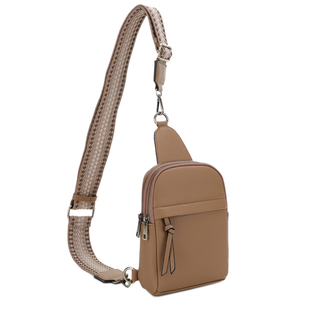 AMY Double Compartment Sling Bag with Web Strap
