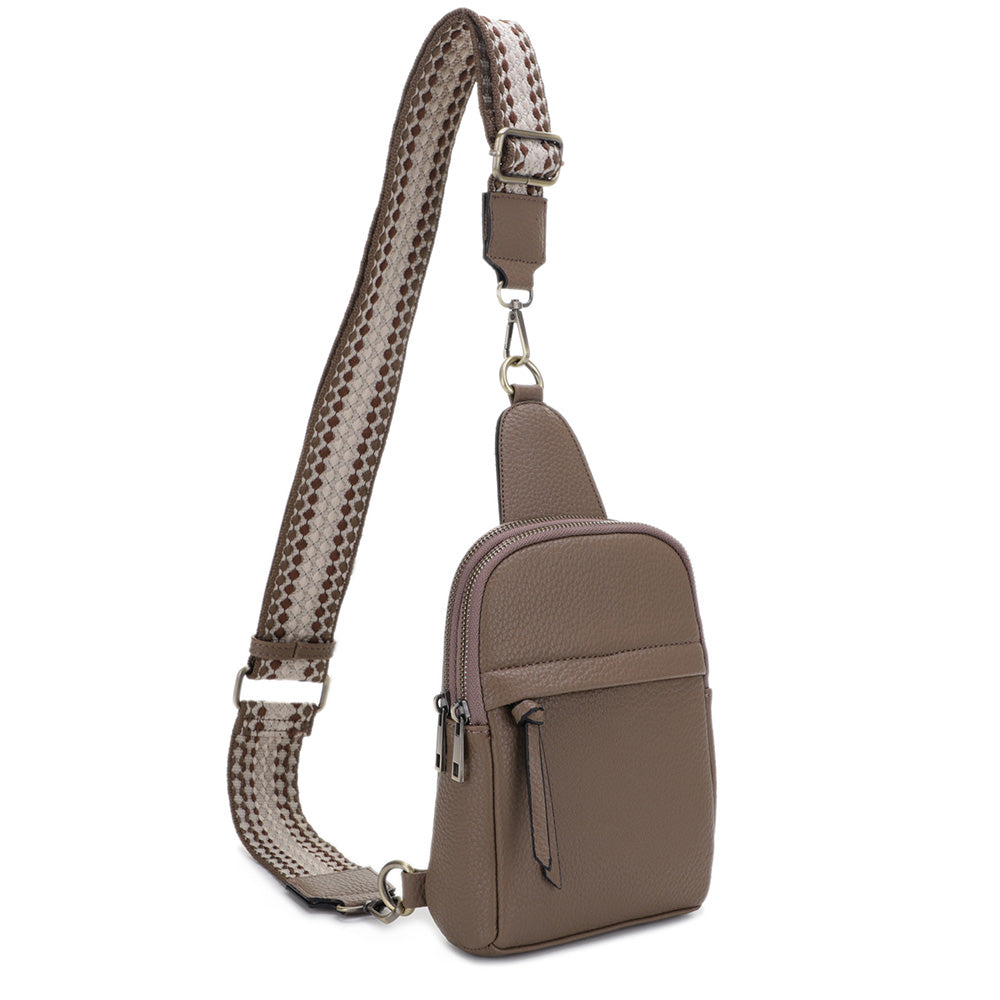 AMY Double Compartment Sling Bag with Web Strap