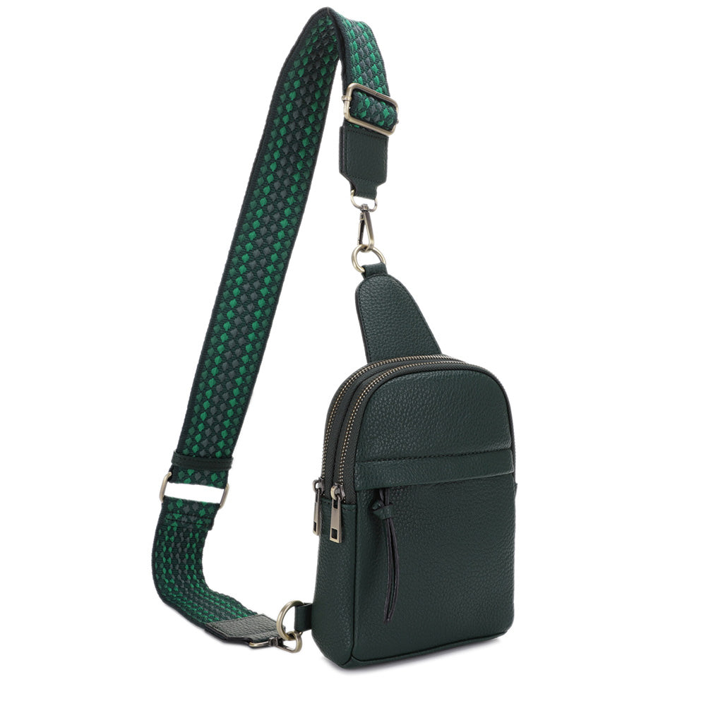AMY Double Compartment Sling Bag with Web Strap