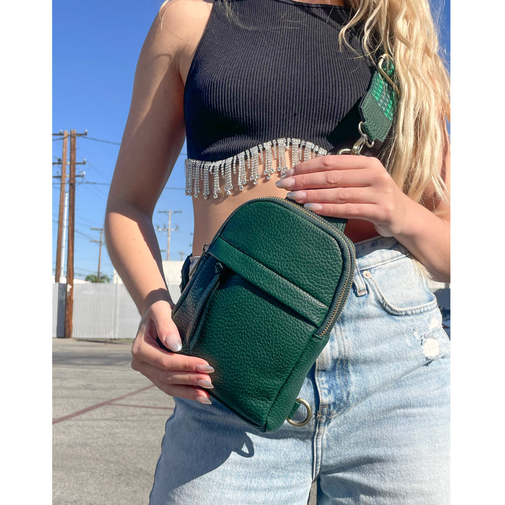 AMY Double Compartment Sling Bag with Web Strap