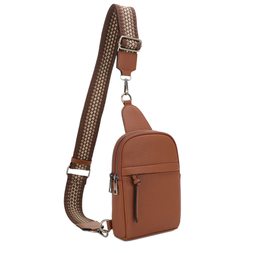 AMY Double Compartment Sling Bag with Web Strap