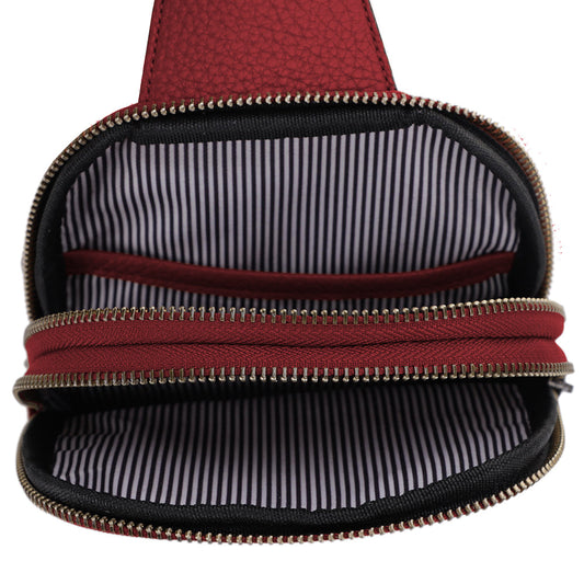 AMY Double Compartment Sling Bag with Web Strap